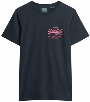 Superdry Tričko  tmavomodrá / ružová