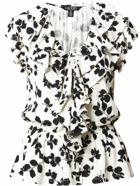 Lauren Ralph Lauren Tričko 'TINSHELLY'  čierna / biela