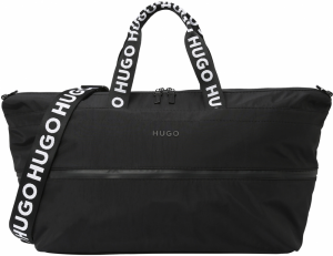 HUGO Red Víkendová taška 'Luka Holdall'  čierna / biela