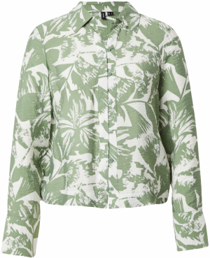 VERO MODA Blúzka 'JOSIE'  tmavozelená / biela