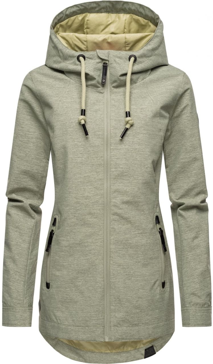 Ragwear Prechodná bunda 'Zuzka'  kaki / pastelovo zelená / čierna