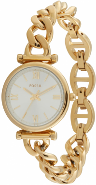 FOSSIL Analógové hodinky 'CARLIE'  zlatá / biela