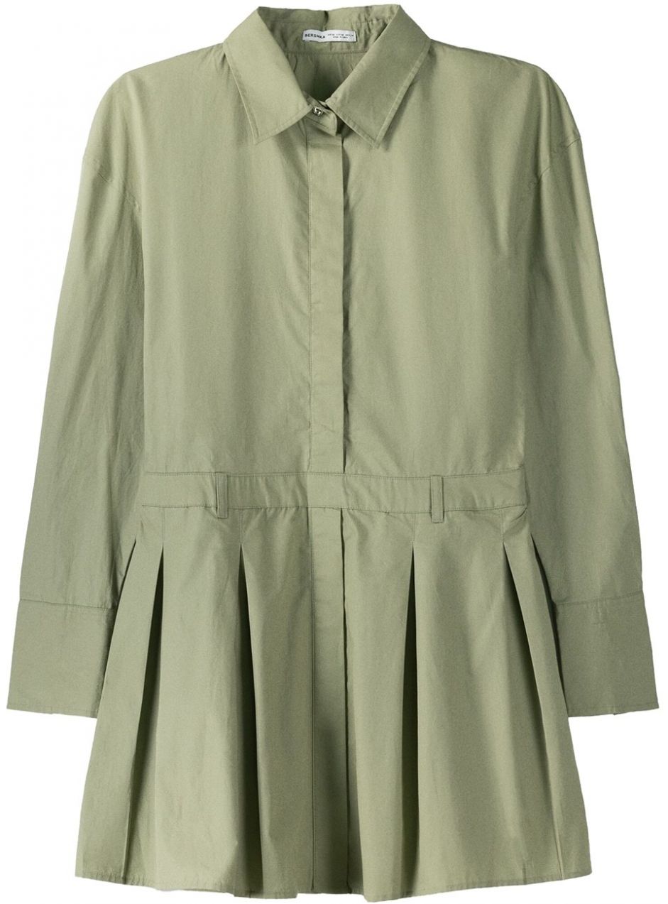Bershka Košeľové šaty  kaki