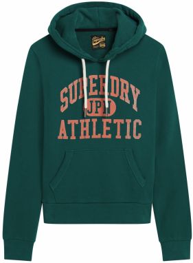 Superdry Mikina  tmavozelená / oranžová