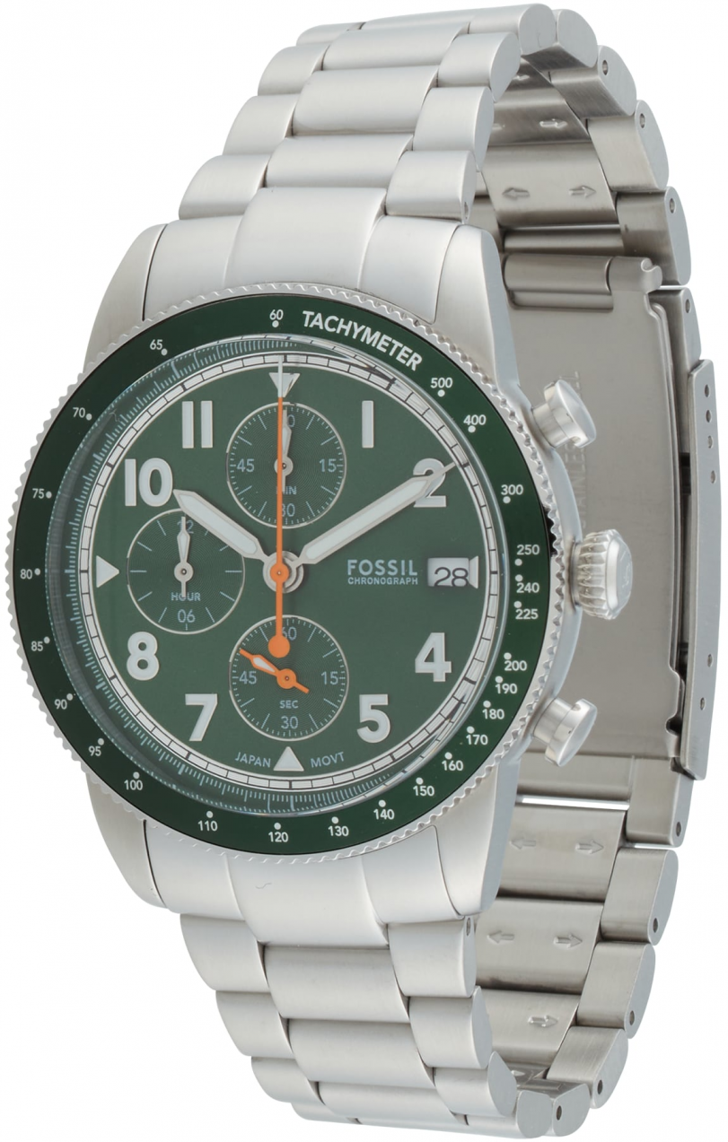 FOSSIL Analógové hodinky 'SPORT TOURER'  tmavozelená / strieborná