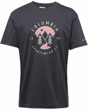 COLUMBIA Funkčné tričko  svetlosivá / ružová / čierna