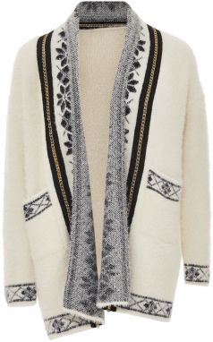 faina Kardigán  zlatá / čierna / biela ako vlna
