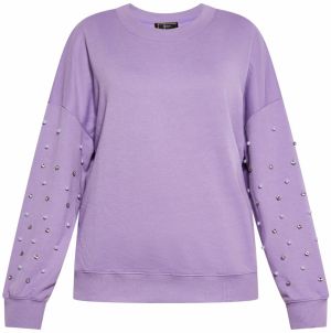 faina Mikina  levanduľová / strieborná / perlovo biela