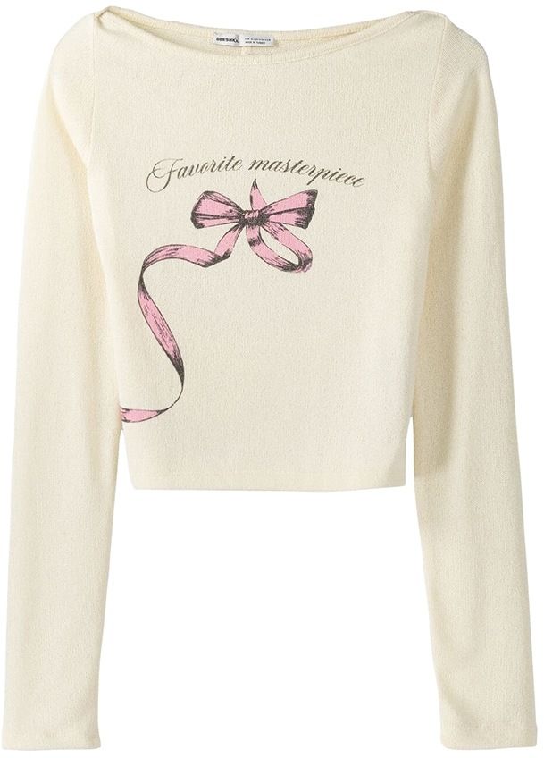 Bershka Sveter  nebielená / ružová / čierna