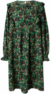 QS Košeľové šaty  zelená / zmiešané farby