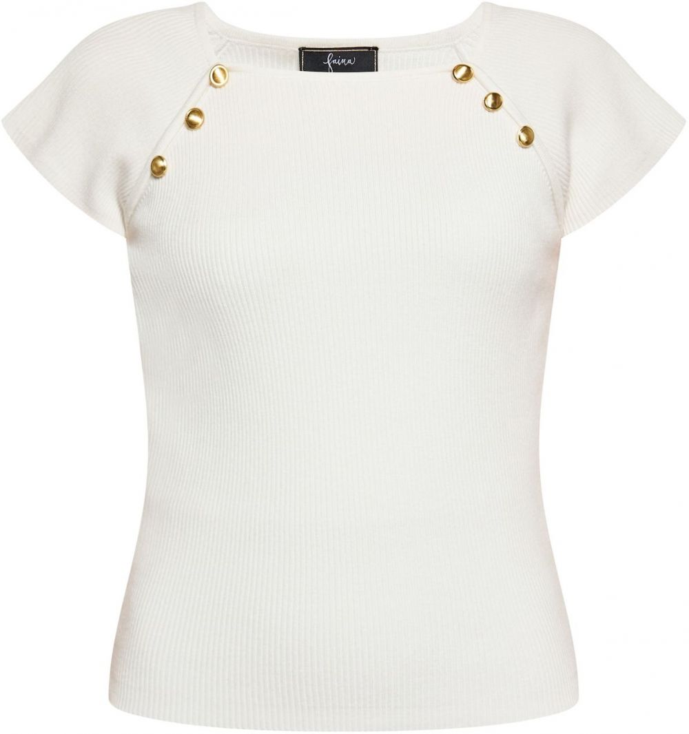 faina Tričko  zlatá / biela ako vlna