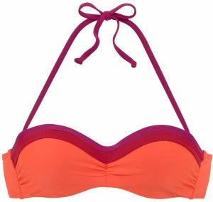 s.Oliver Bikinový top 'Yella'  neónovo oranžová / červeno-fialová / tmavočervená