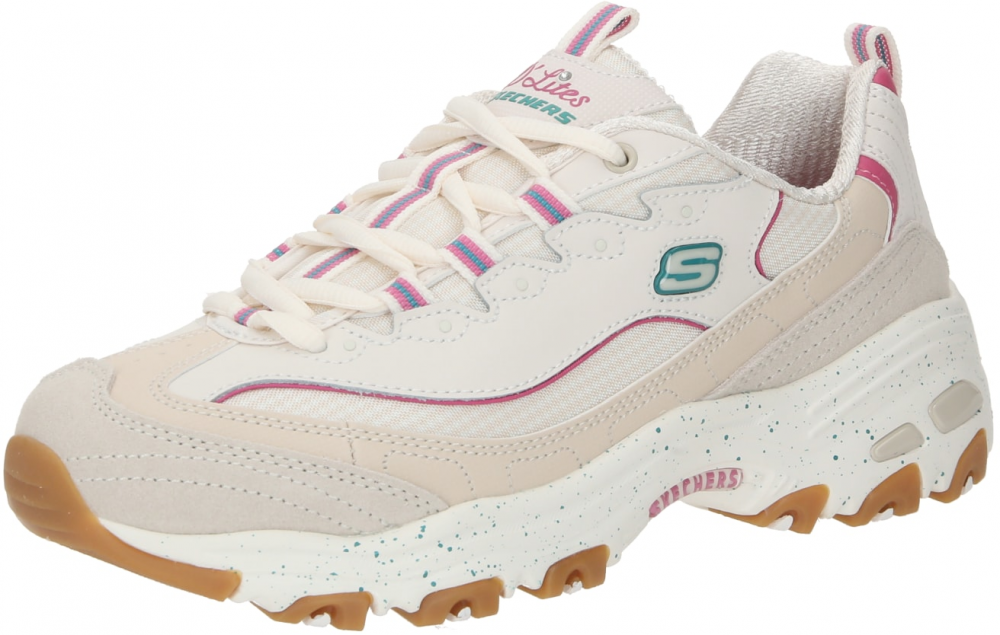 SKECHERS Nízke tenisky 'D'LITES'  krémová / tmelová / zelená / ružová