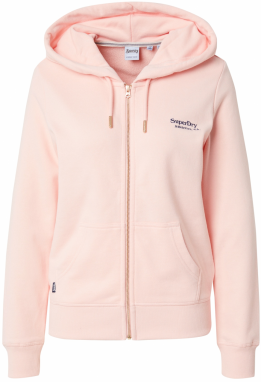 Superdry Tepláková bunda 'Essential'  tmavomodrá / ružová