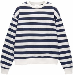 Pull&Bear Mikina  námornícka modrá / biela