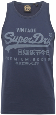 Superdry Tričko 'HERITAGE'  námornícka modrá / modrosivá