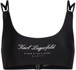 Karl Lagerfeld Bikinový top 'Hotel'  čierna / biela