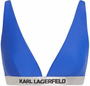 Karl Lagerfeld Bikinový top  modrá / čierna / strieborná