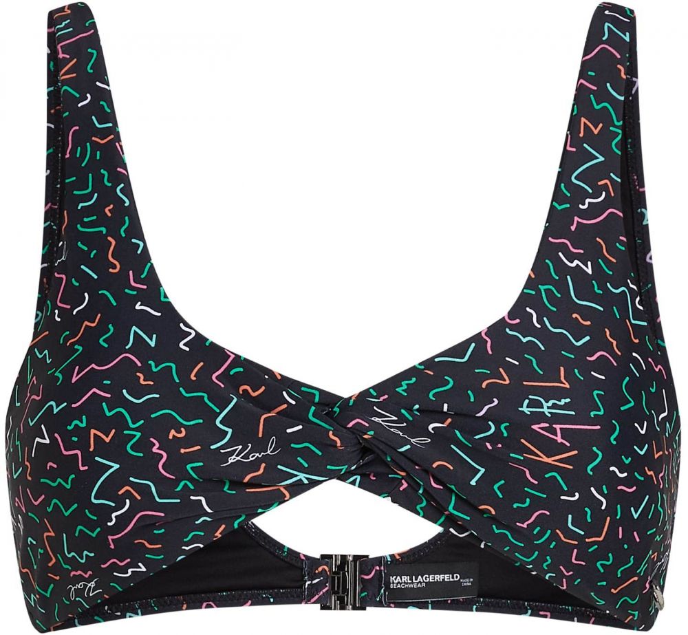 Karl Lagerfeld Bikinový top 'Geometric'  modrá / zelená / fialová / oranžová / čierna