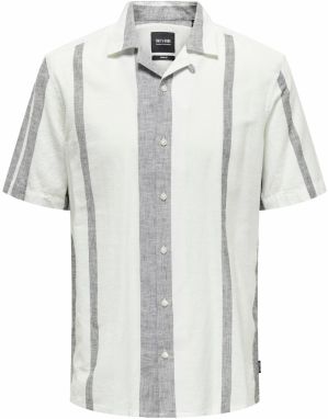 Only & Sons Košeľa 'Caiden'  sivá melírovaná / biela