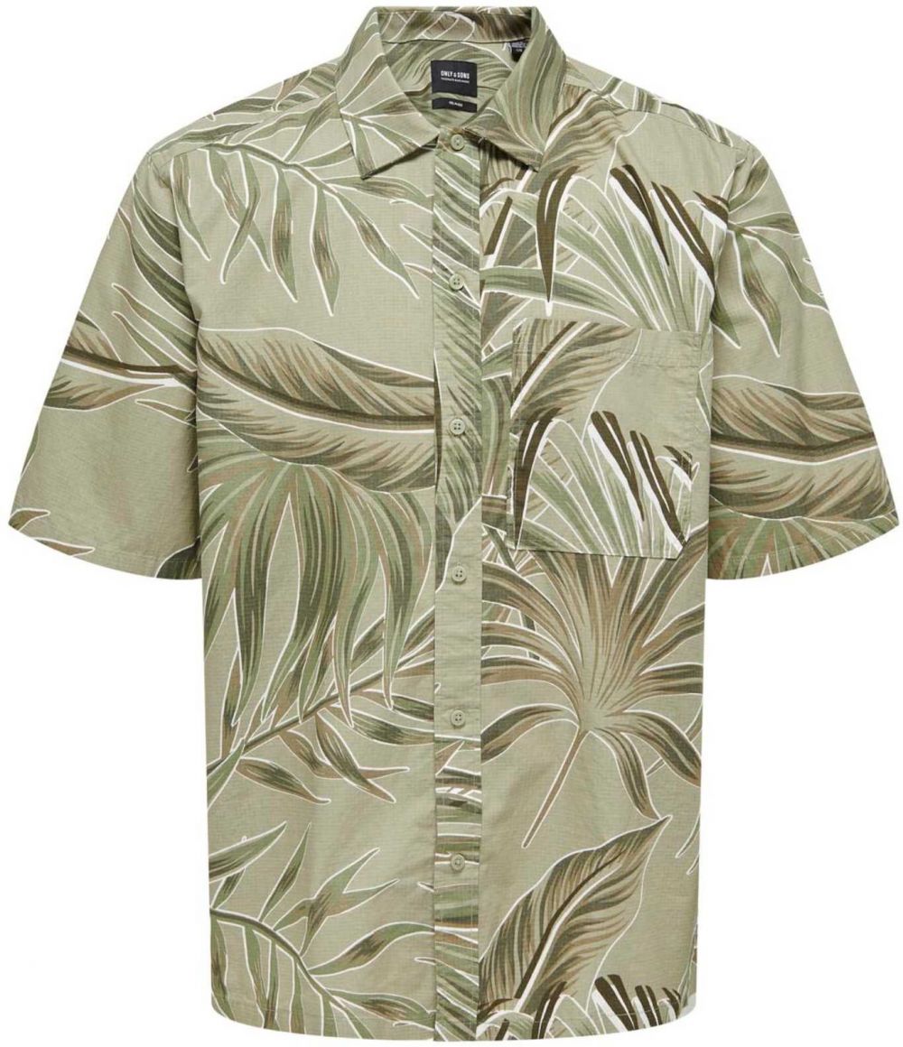 Only & Sons Košeľa 'Baxtor'  zelená / kaki / olivová / jedľová
