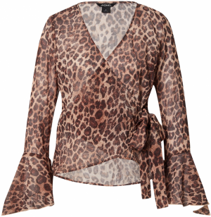 Monki Blúzka  svetlohnedá / tmavohnedá