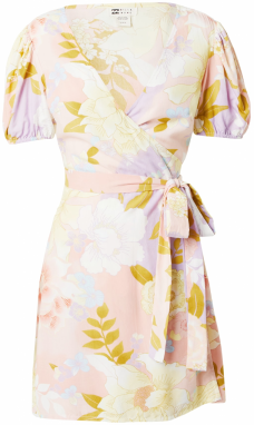 BILLABONG Šaty 'HOT TROPICS'  pastelovo žltá / olivová / marhuľová / biela