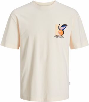 JACK & JONES Tričko 'Tampa'  béžová / modrá / oranžová / čierna