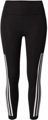 ADIDAS PERFORMANCE Športové nohavice 'Optime 3-stripes Full-length'  čierna / biela