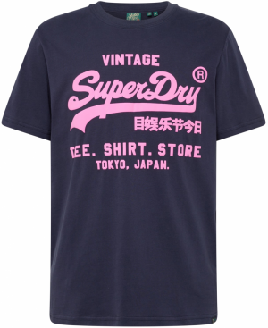 Superdry Tričko  námornícka modrá / fuksia