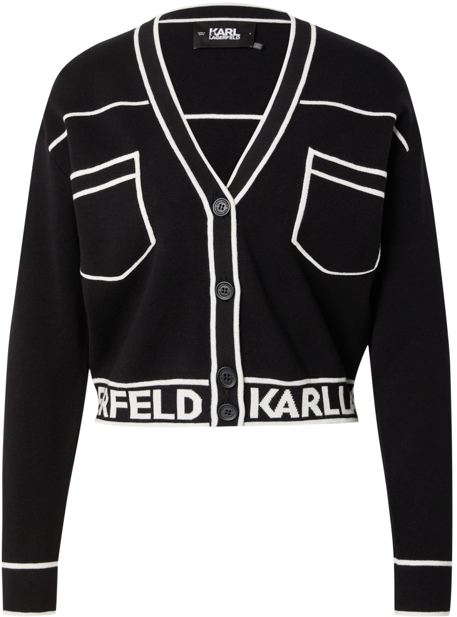 Karl Lagerfeld Kardigán  čierna / biela
