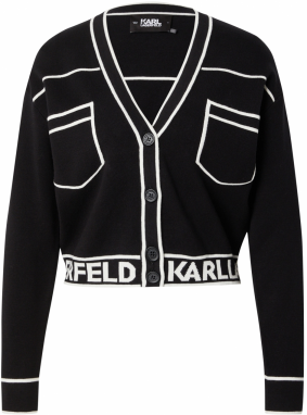 Karl Lagerfeld Kardigán  čierna / biela