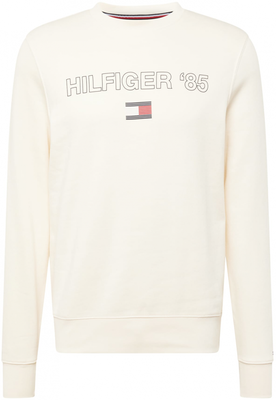 TOMMY HILFIGER Mikina '85'  slonová kosť / námornícka modrá / krvavo červená / čierna