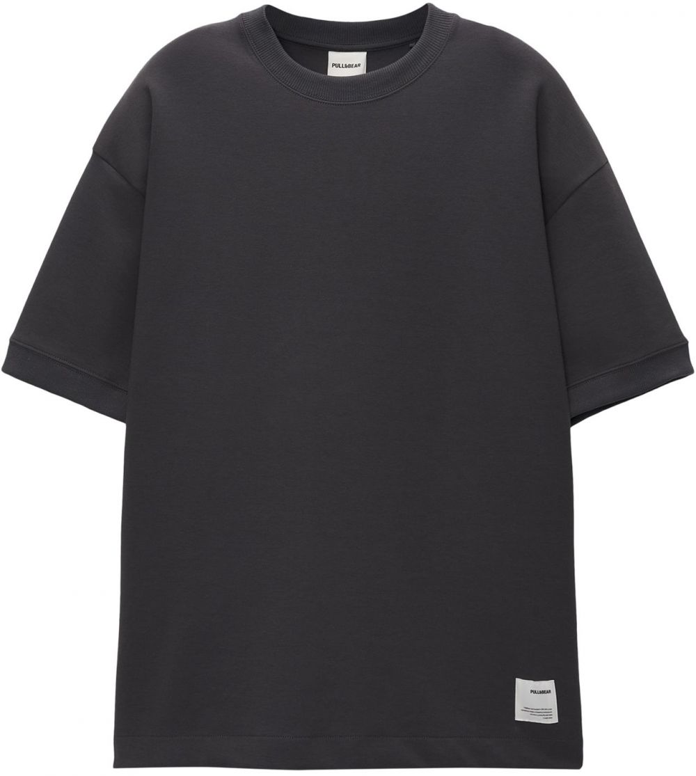 Pull&Bear Tričko  antracitová / biela