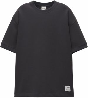 Pull&Bear Tričko  antracitová / biela