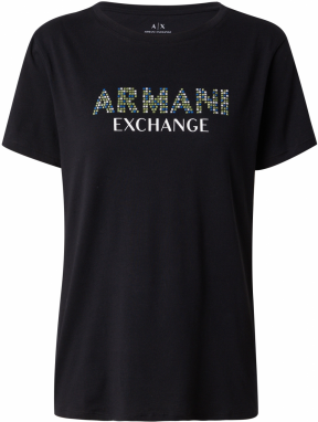 ARMANI EXCHANGE Tričko  čierna / biela