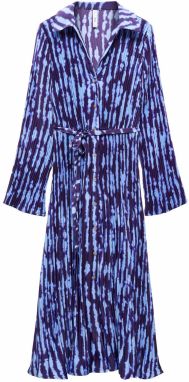 MANGO Košeľové šaty 'Thea6'  námornícka modrá / svetlomodrá