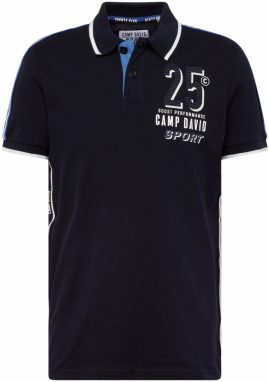 CAMP DAVID Tričko  modrá / biela