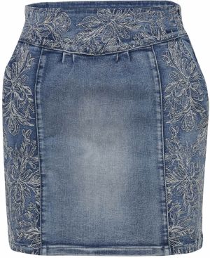 KOROSHI Sukňa  modrá denim / biela