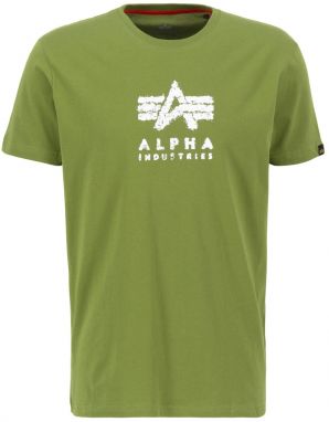 ALPHA INDUSTRIES Tričko  zelená / kiwi / biela