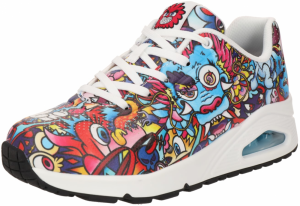 SKECHERS Nízke tenisky 'Uno'  modrá / žltá / ružová / červená