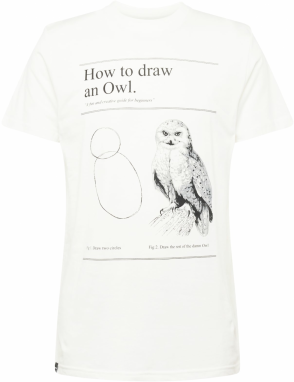 DEDICATED. Tričko 'Stockholm How to Draw an Owl'  čierna / šedobiela