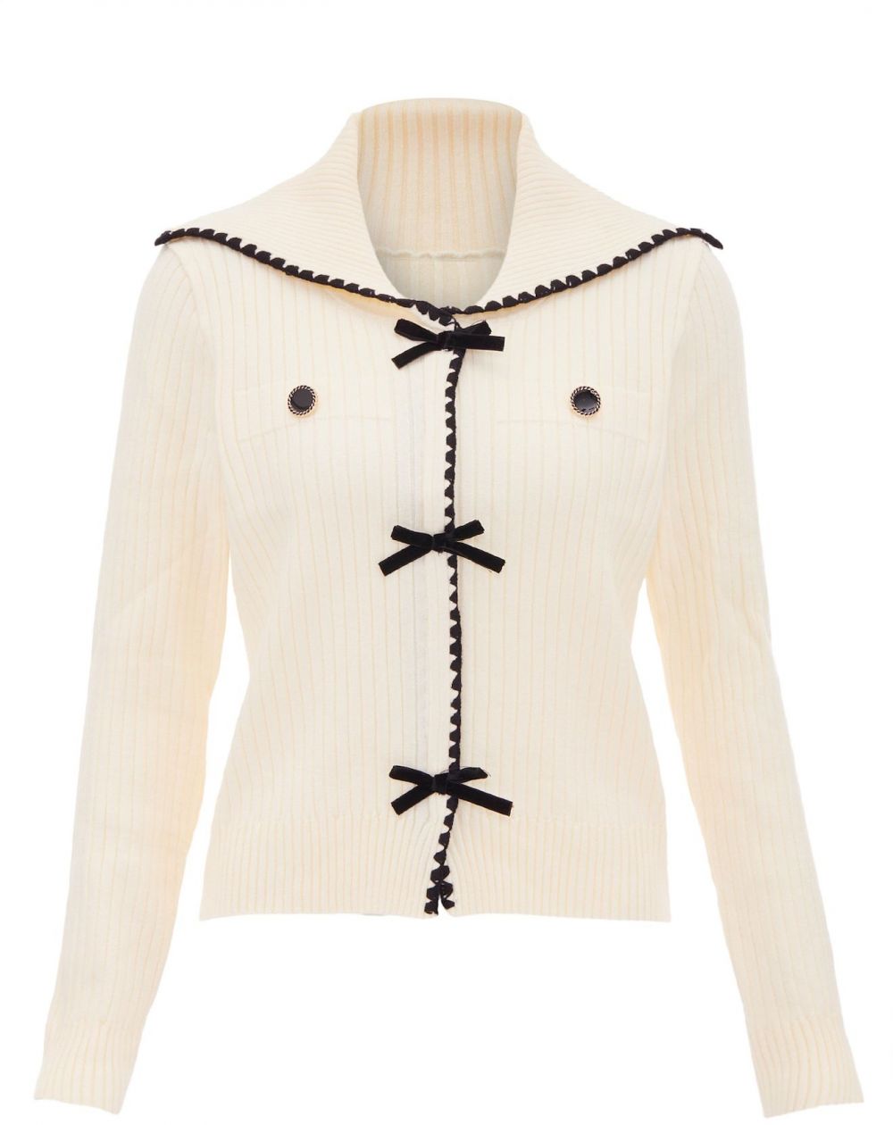 nolie Kardigán  čierna / biela ako vlna