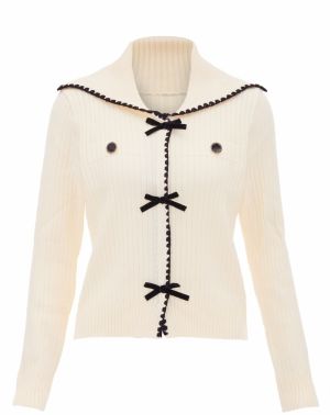 nolie Kardigán  čierna / biela ako vlna