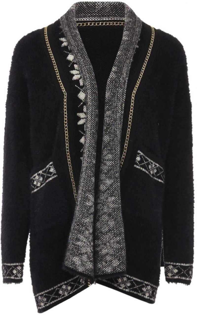 faina Kardigán  zlatá / sivá / čierna / šedobiela