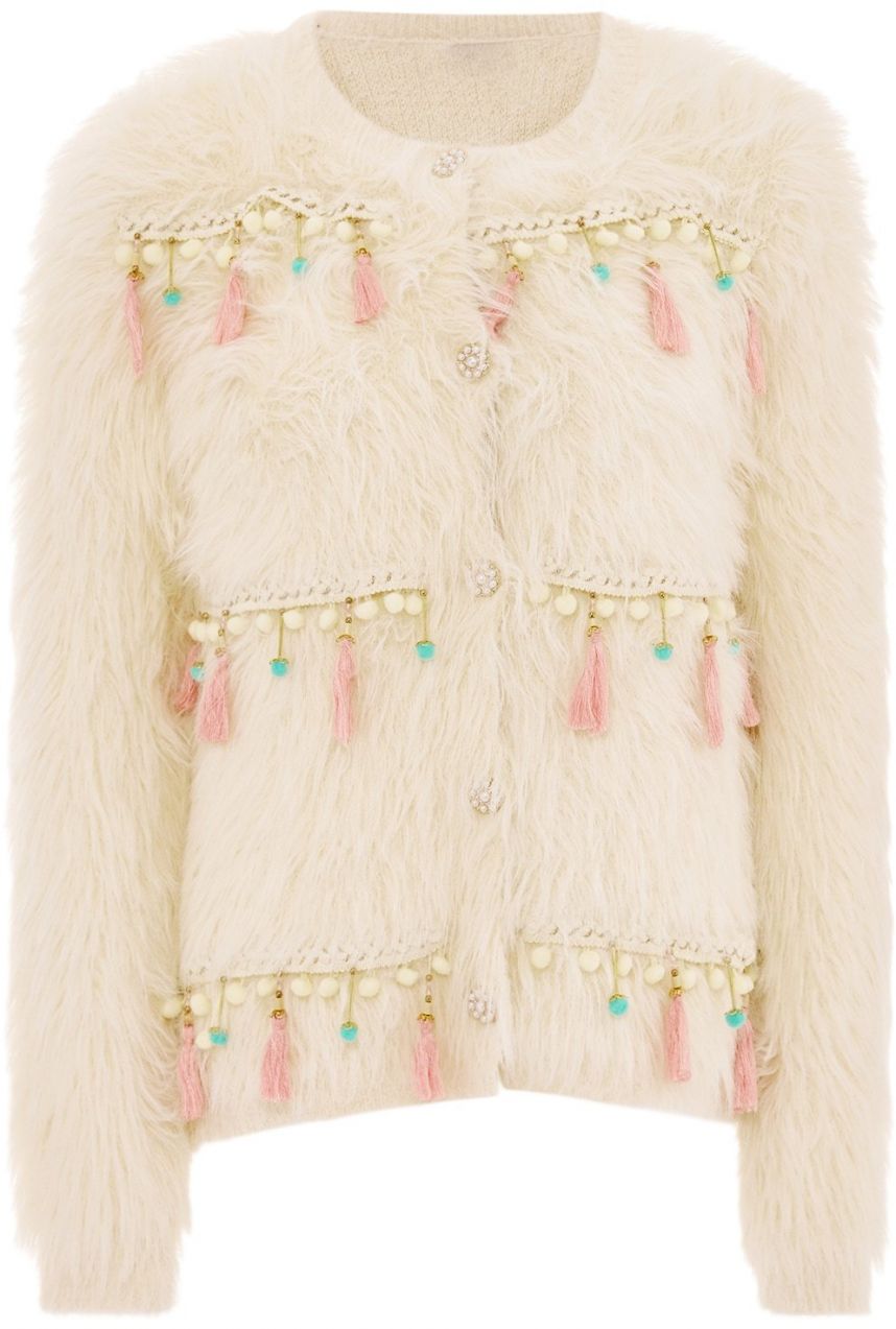 IZIA Kardigán  zlatá / pitaya / biela ako vlna