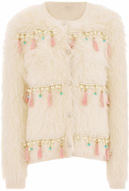 IZIA Kardigán  zlatá / pitaya / biela ako vlna