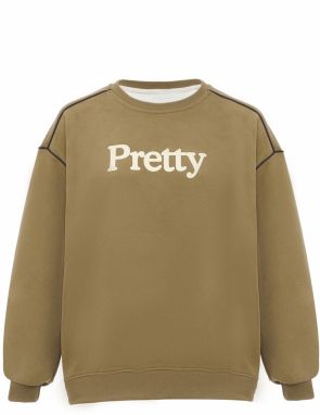 HOMEBASE Mikina  olivová / čierna / biela