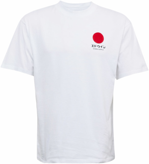 EDWIN Tričko 'Japanese Sun'  ohnivo červená / čierna / biela