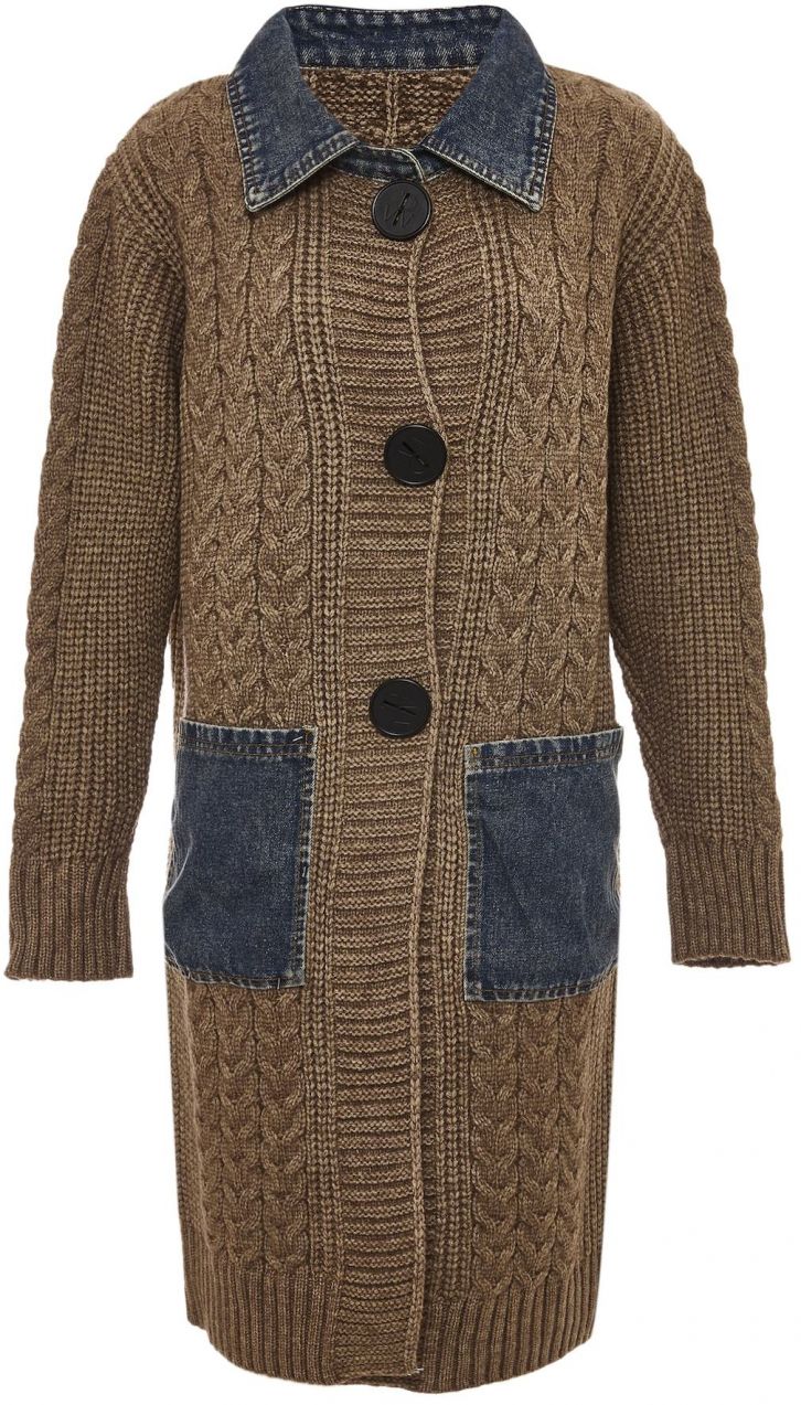 RISA Kardigán  tmavomodrá / hnedá